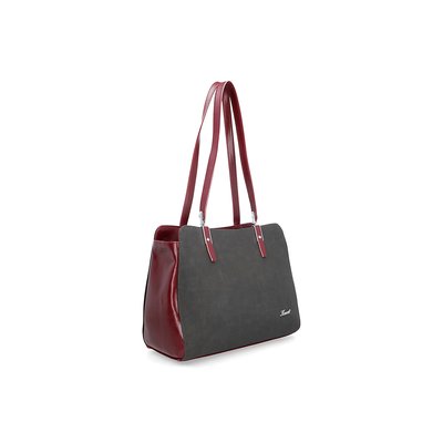 Karen Damenhandtasche 9299 anthrazit bordeaux