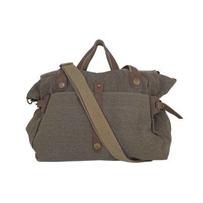 Weekender Canvas mit Leder braun