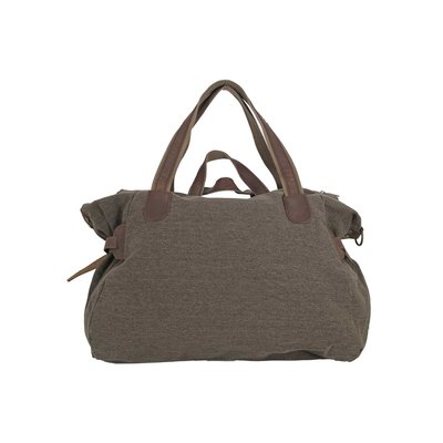 Weekender Canvas mit Leder braun