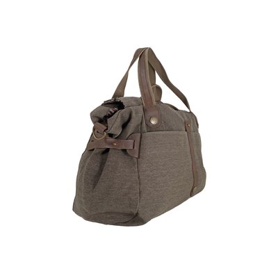 Weekender Canvas mit Leder braun