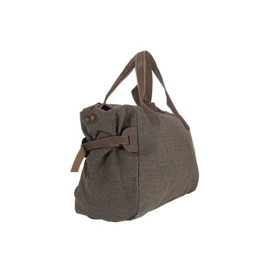 Weekender Canvas mit Leder braun