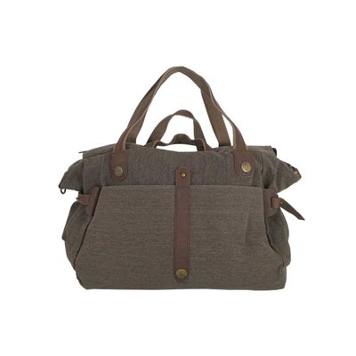 Weekender Canvas mit Leder braun